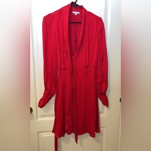 Elegant Red Long-Sleeve Dress